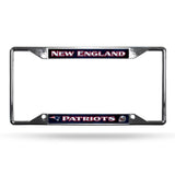 New England Patriots License Plate Frame Chrome EZ View - Team Fan Cave