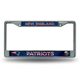 New England Patriots License Plate Frame Chrome Printed Insert