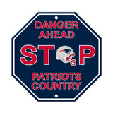 New England Patriots Sign 12x12 Plastic Stop Style CO