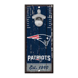 New England Patriots Sign Wood 5x11 Bottle Opener