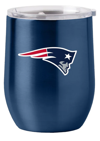 New England Patriots Travel Tumbler 16oz Stainless Steel Curved-0