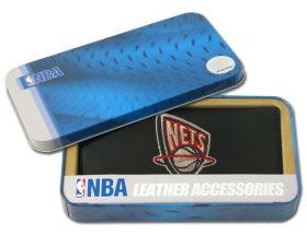 New Jersey Nets Checkbook Cover Embroidered Leather - Team Fan Cave