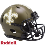 New Orleans Saints Helmet Riddell Replica Mini Speed Style Salute To Service-0