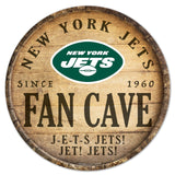 New York Jets Sign Wood 14 Inch Round Barrel Top Design-0