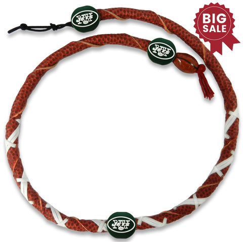 New York Jets Spiral Football Necklace - Team Fan Cave