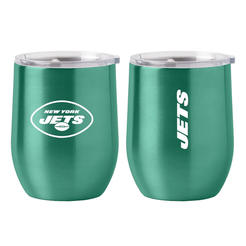 New York Jets Travel Tumbler 16oz Stainless Steel Curved-0