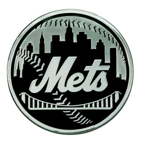 New York Mets Auto Emblem Premium Metal Chrome-0