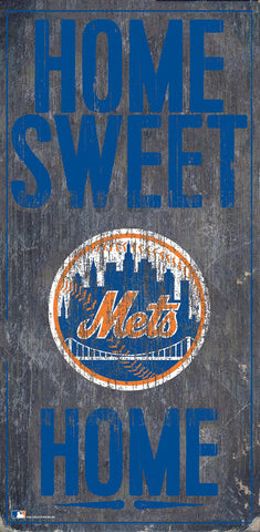 New York Mets Sign Wood 6x12 Home Sweet Home Design - Team Fan Cave