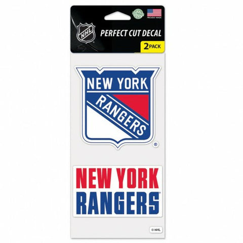 New York Rangers Decal 4x4 Perfect Cut Set of 2 - Special Order