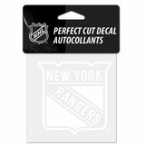 New York Rangers Decal 4x4 Perfect Cut White