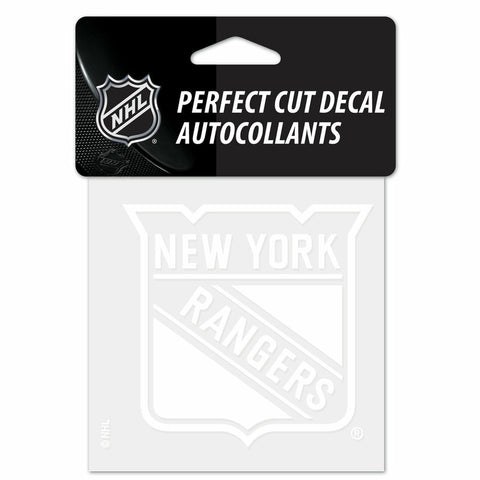 New York Rangers Decal 4x4 Perfect Cut White