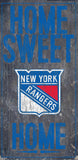 New York Rangers Sign Wood 6x12 Home Sweet Home Design - Team Fan Cave