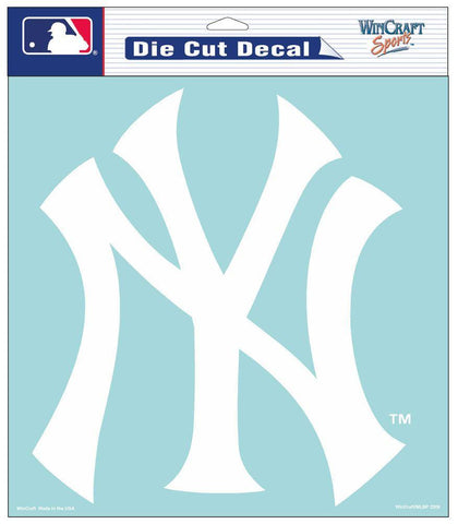 New York Yankees Decal 8x8 Die Cut White