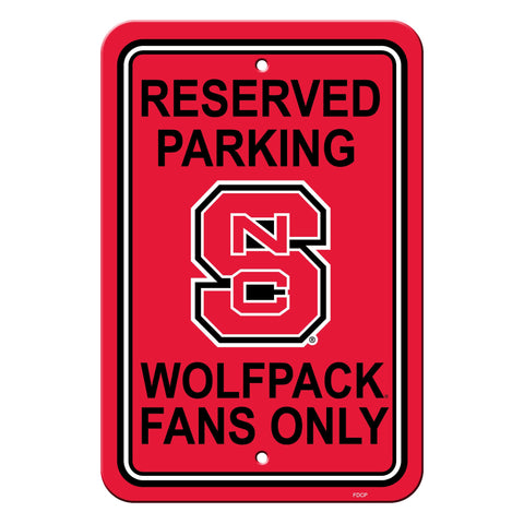 North Carolina State Wolfpack Sign - Plastic - Reserved Parking - 12 in x 18 in - Team Fan Cave