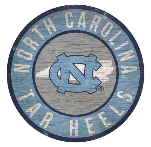 North Carolina Tar Heels Sign Wood 12 Inch Round State Design - Special Order - Team Fan Cave