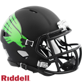 North Texas Mean Green Helmet Riddell Replica Mini Speed Style Matte Black-0