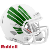 North Texas Mean Green Helmet Riddell Replica Mini Speed Style Matte White-0