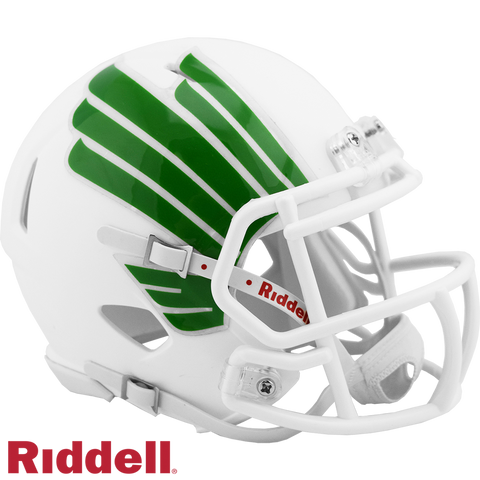 North Texas Mean Green Helmet Riddell Replica Mini Speed Style Matte White-0