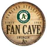 Oakland Athletics Sign Wood 14 Inch Round Barrel Top Design - Special Order-0