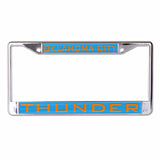 Oklahoma City Thunder License Plate Frame - Inlaid - Special Order - Team Fan Cave