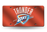 Oklahoma City Thunder License Plate Laser Cut Light Orange - Special Order - Team Fan Cave