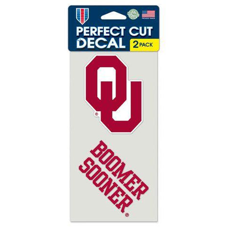 Oklahoma Sooners Set of 2 Die Cut Decals - Team Fan Cave