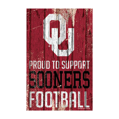 Oklahoma Sooners Sign 11x17 Wood Proud to Support Design-0