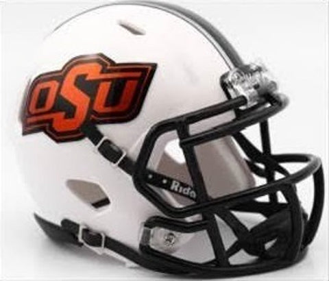 Oklahoma State Cowboys Helmet Riddell Replica Mini Speed Style 2016 White-0