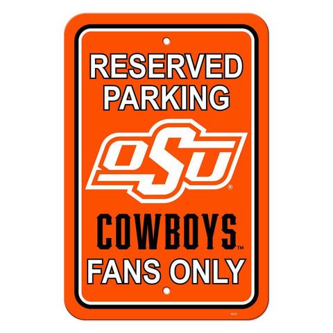 Oklahoma State Cowboys Sign 12x18 Plastic Reserved Parking Style - Team Fan Cave