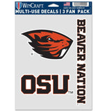 Oregon State Beavers Decal Multi Use Fan 3 Pack Special Order