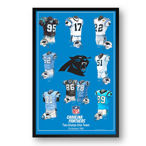 Carolina Panthers Framed Print 10x13 Uniform Heritage-0