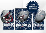 New England Patriots 3D Art Print 12x16 Lightning Flip-0