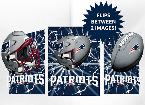 New England Patriots 3D Art Print 12x16 Lightning Flip-0