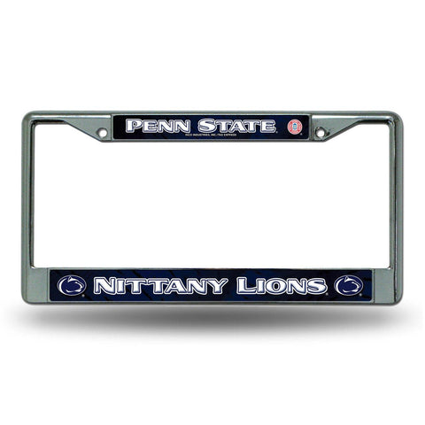 Penn State Nittany Lions License Plate Frame Chrome Printed Insert