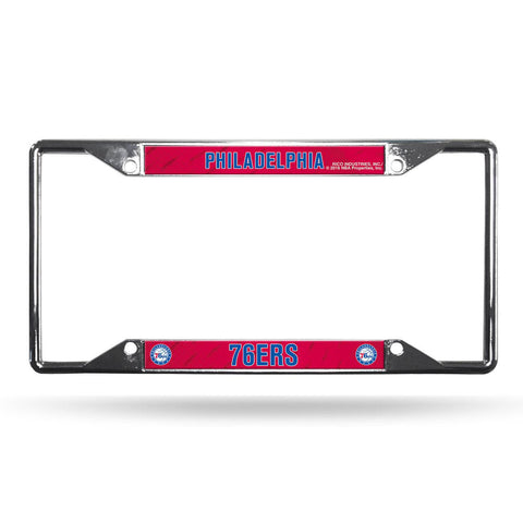 Philadelphia 76ers License Plate Frame Chrome EZ View - Special Order