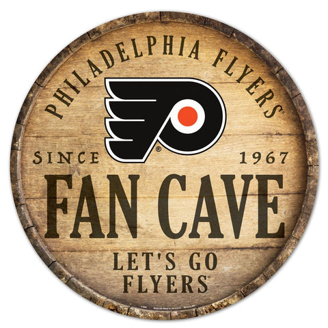 Philadelphia Flyers Sign Wood 14 Inch Round Barrel Top Design - Special Order-0