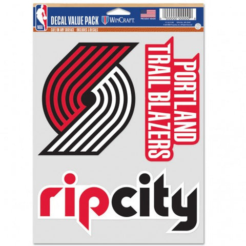 Portland Trail Blazers Decal Multi Use Fan 3 Pack Special Order-0