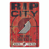 Portland Trail Blazers Sign 11x17 Wood Slogan Design-0