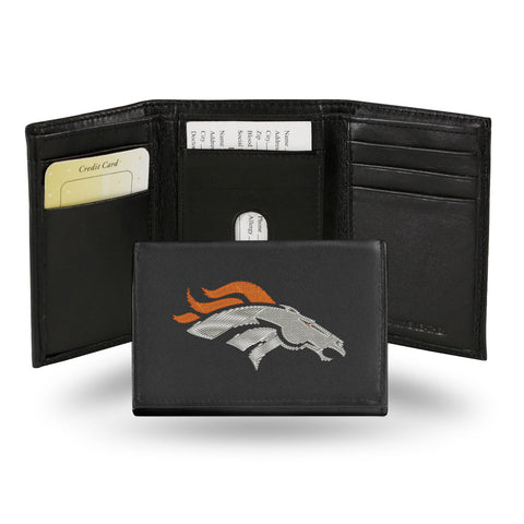 Denver Broncos Wallet Trifold Leather Embroidered-0
