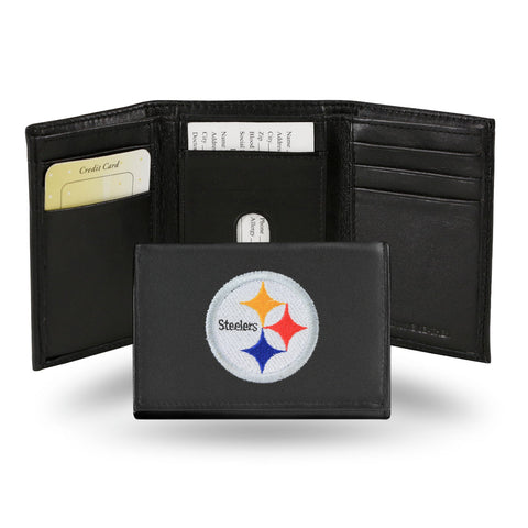 Pittsburgh Steelers Wallet Trifold Leather Embroidered-0