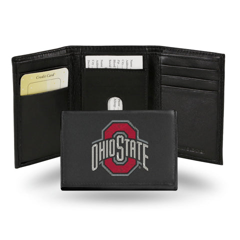 Ohio State Buckeyes Wallet Trifold Leather Embroidered-0