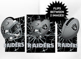 Las Vegas Raiders 3D Art Print 12x16 Lightning Flip-0