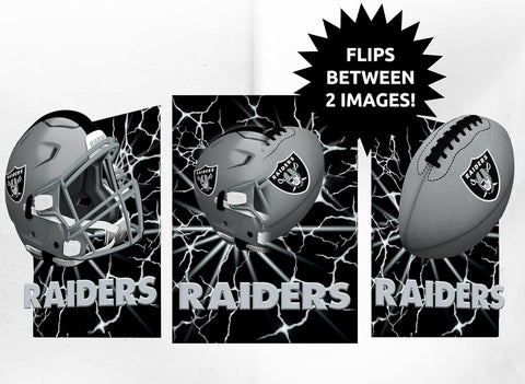 Las Vegas Raiders 3D Art Print 12x16 Lightning Flip-0