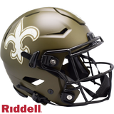 New Orleans Saints Helmet Riddell Authentic Full Size SpeedFlex Style Salute To Service-0