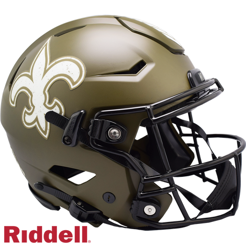 New Orleans Saints Helmet Riddell Authentic Full Size SpeedFlex Style Salute To Service-0