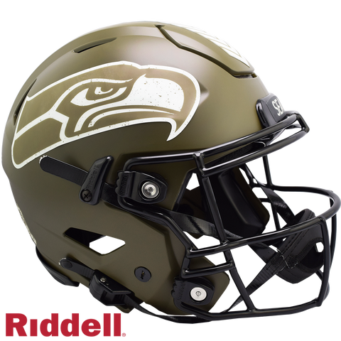 Seattle Seahawks Helmet Riddell Authentic Full Size SpeedFlex Style Salute To Service-0