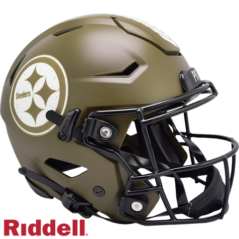 Pittsburgh Steelers Helmet Riddell Authentic Full Size SpeedFlex Style Salute To Service-0