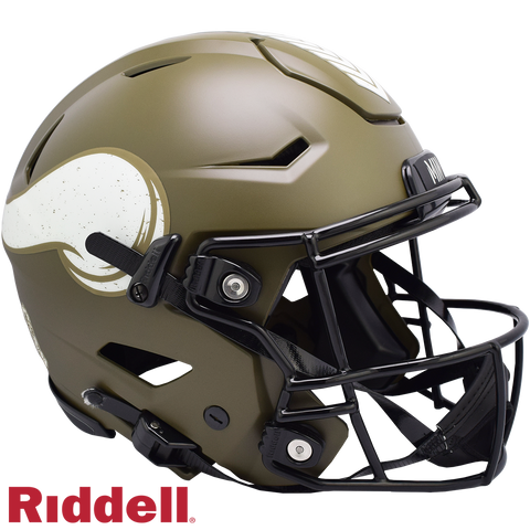 Minnesota Vikings Helmet Riddell Authentic Full Size SpeedFlex Style Salute To Service 2022-0