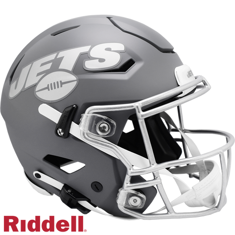 New York Jets Helmet Riddell Authentic Full Size SpeedFlex Style Slate Alternate-0