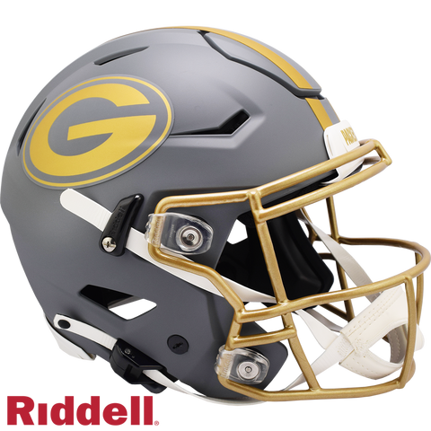 Green Bay Packers Helmet Riddell Authentic Full Size SpeedFlex Style Slate Alternate-0